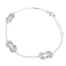 Fred Chance Infinie infinite 18k White Gold Half Diamond 3 Motif Bracelet Bangle