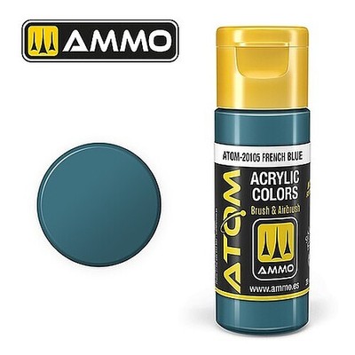 Ammo Atom Color - French Blue 20ml Bottle - Hobby and Model Acrylic Paint