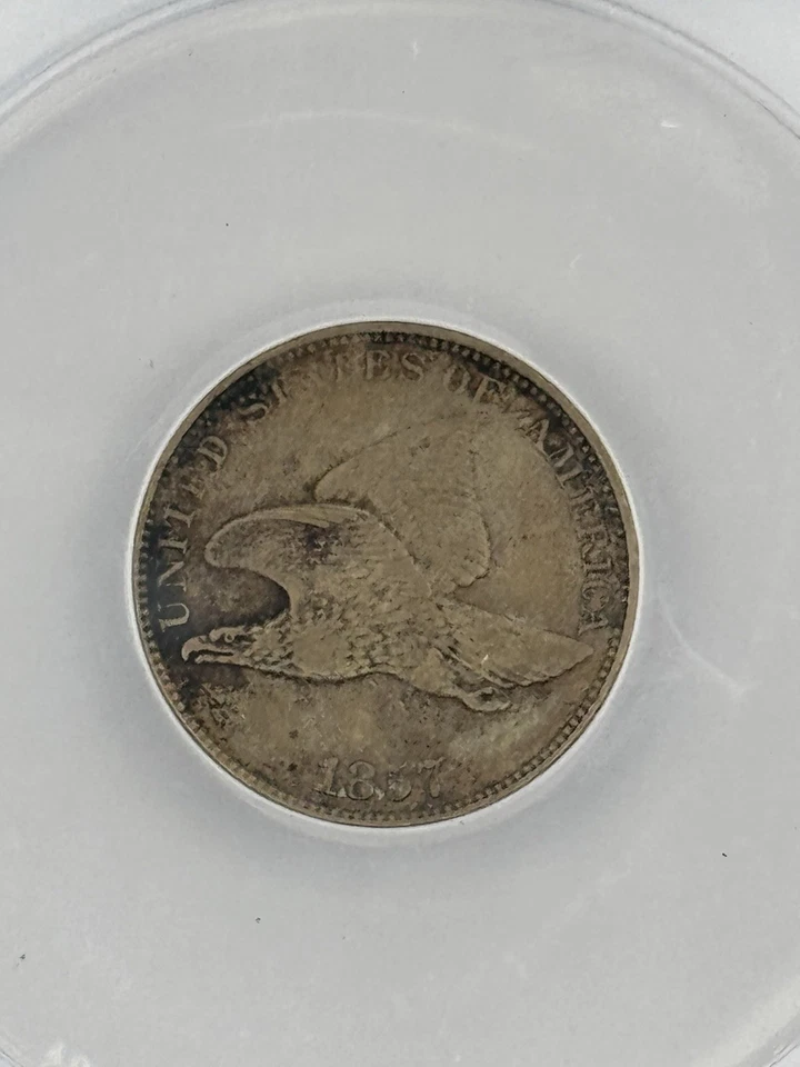 1857 Flying Eagle Cent AU-55 Details ANACS - Image 2 of 4