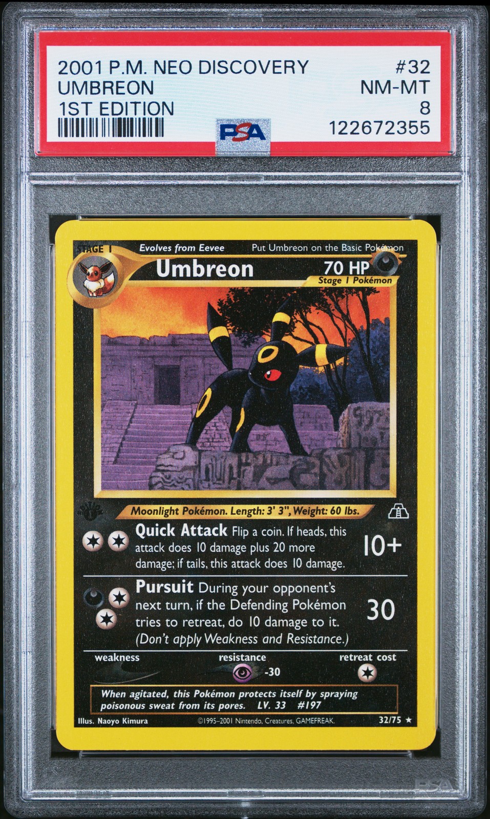 Umbreon 2001 Neo Discovery #32/75 1st Edition Price Guide - Sports