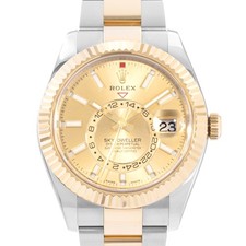 Rolex Sky-Dweller 326933 42mm Champagne Steel Yellow Gold Mens Watch Card
