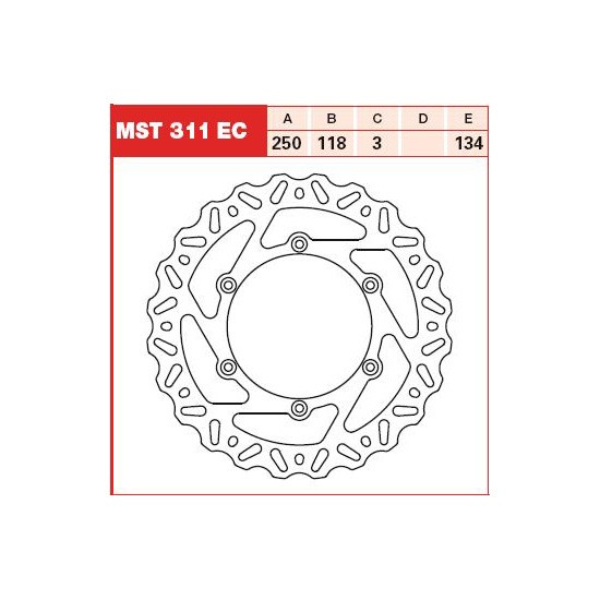 Brake Disc front Fits Yamaha WR 400 F 01-02 TRW Lucas 250mm 118mm 134mm 6.5mm - Image 17