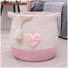 Large Cotton Rope Basket, Woven Storage Basket for Toy, Laundry and Blanket O...