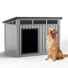 Insulated Weatherproof Dog House for Large Dogs Outdoor Resin