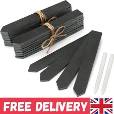 Elegant 20Pcs Slate Plant Labels with Talcum Pen - Reusable Garden Markers