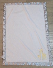 Baby Essentials White Blanket Gray Satin Trim...