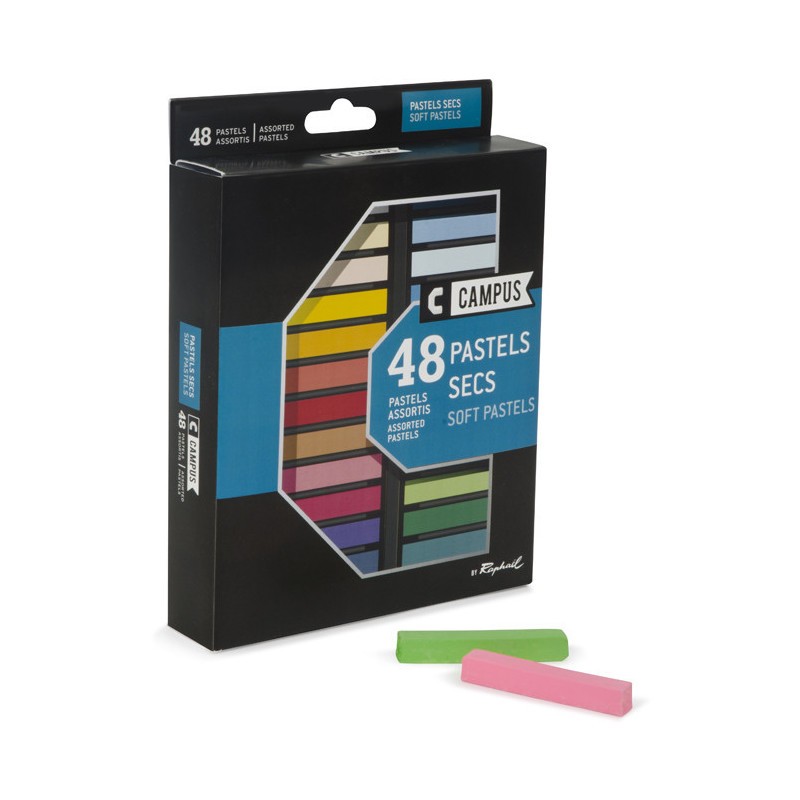 Pastels à sec Campus coffret 48 nuances de craies pour dessin et esquisse