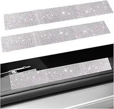2PCS Car Door Edge Guard, Bling Rhinestone Anti-Collision Adhesive Strip for Doo