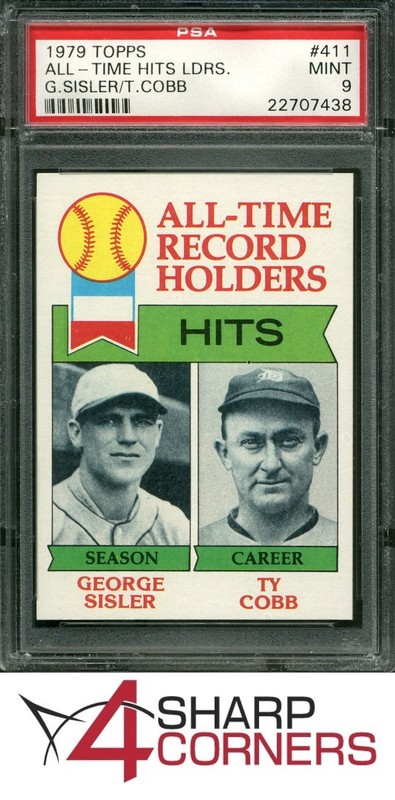 1979 TOPPS #411 TY COBB HOF ALL-TIME HITS LEADERS PSA 9