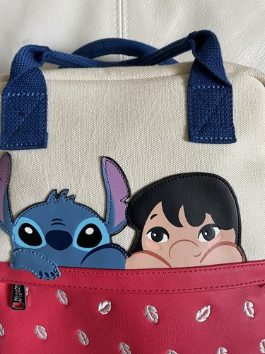 Loungefly Disney Lilo & Stitch Canvas/Faux Leather Mini Backpack - Picture 3 of 11