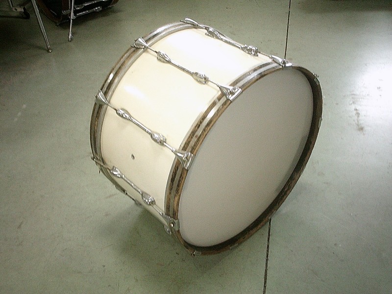 Older White Marching Bass Drum - By Band Director
