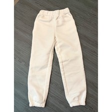 Kids White Fleece Lined Jogger Sweatpants Elastic Waist Size 8Y