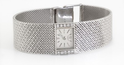 Patek Philippe 18K White Gold Diamond Ladies Watch Ref 3319 Mesh Bracelet c.1965