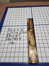 Black and White Ebony  Wood turning  blank  2 1/4" x 1 3/4" x 15   " EBW187