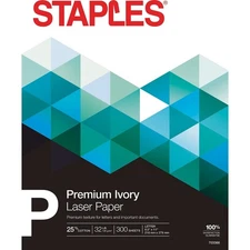 Staples 30% Recycled 8.5" x 11" Multipurpose Paper 32 lbs. 100 Brightness Ivory