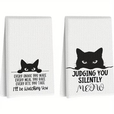 BN 2pcs 18 26 Inch Cat Kitchen Towels, Reusable Durable Dish Towel for Home/Bath