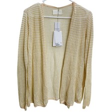 NWT Zadig  Voltaire Daphne Cardigan Cream Metallic Open Front Knit Sweater