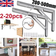 2-20pcs Heavy Duty Stainless Steel Folding Shelf Brackets 8"-20" Table Support