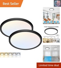2 Pack LED Flush Mount Ceiling Light,12Inch 24W,3000K/3500K/4000K/5000K/6500K...