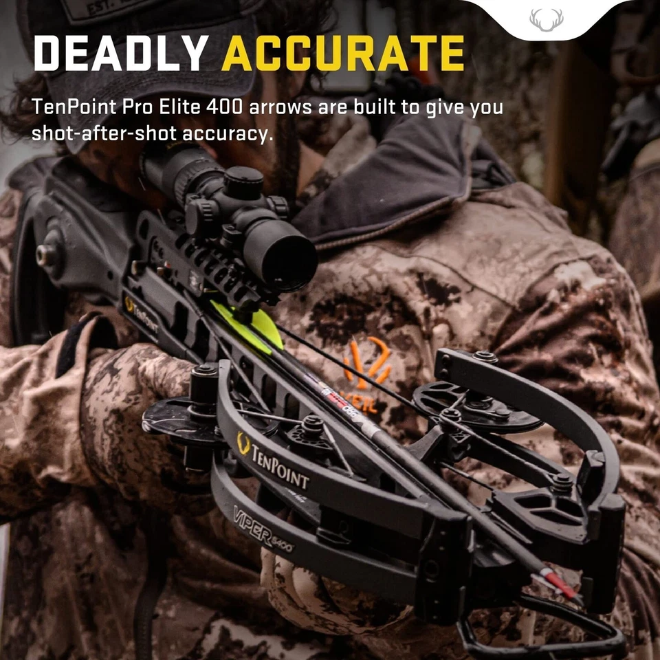 Flechas de ballesta TenPoint Pro Elite 400 carbono de 20 pulgadas con levas alfa (paquete de 6) Foto 2 de 4