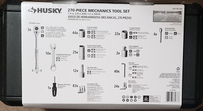 Husky 270 Piece Mechanic's Tool Set With 3 Drawer Case Box | eBay