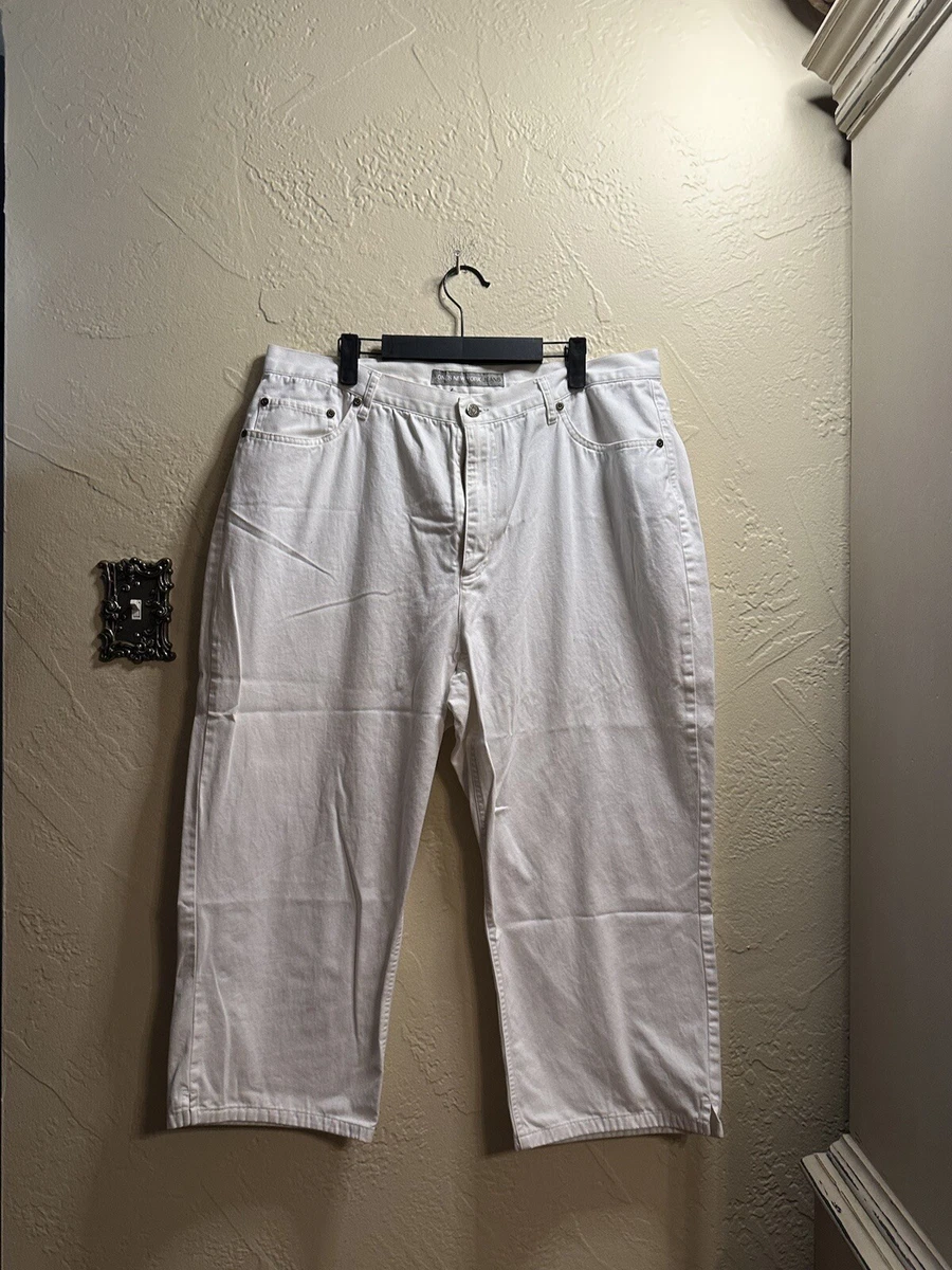 Jones New York JNY Woman s White Capri Jeans Pants Plus Size 18W