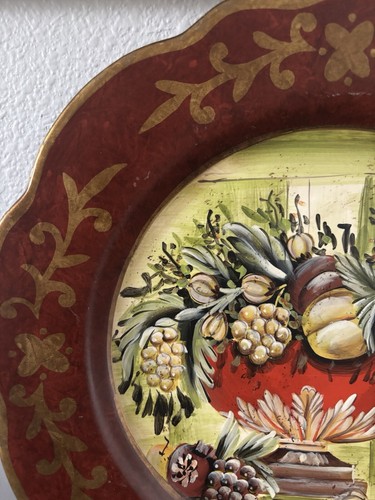 Collectible Decorative Plate By Raymond Waites, Pre Owned Fruit Grapes Pears - Picture 12 of 19