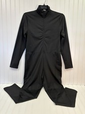 Spirit Halloween Black Full Zip Mock Neck Catsuit Sz XL Costume Dance Jumpsuit
