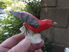 Crown Staffordshire China figure of Scarlet Tamagu Bird Signed Bromley No 266