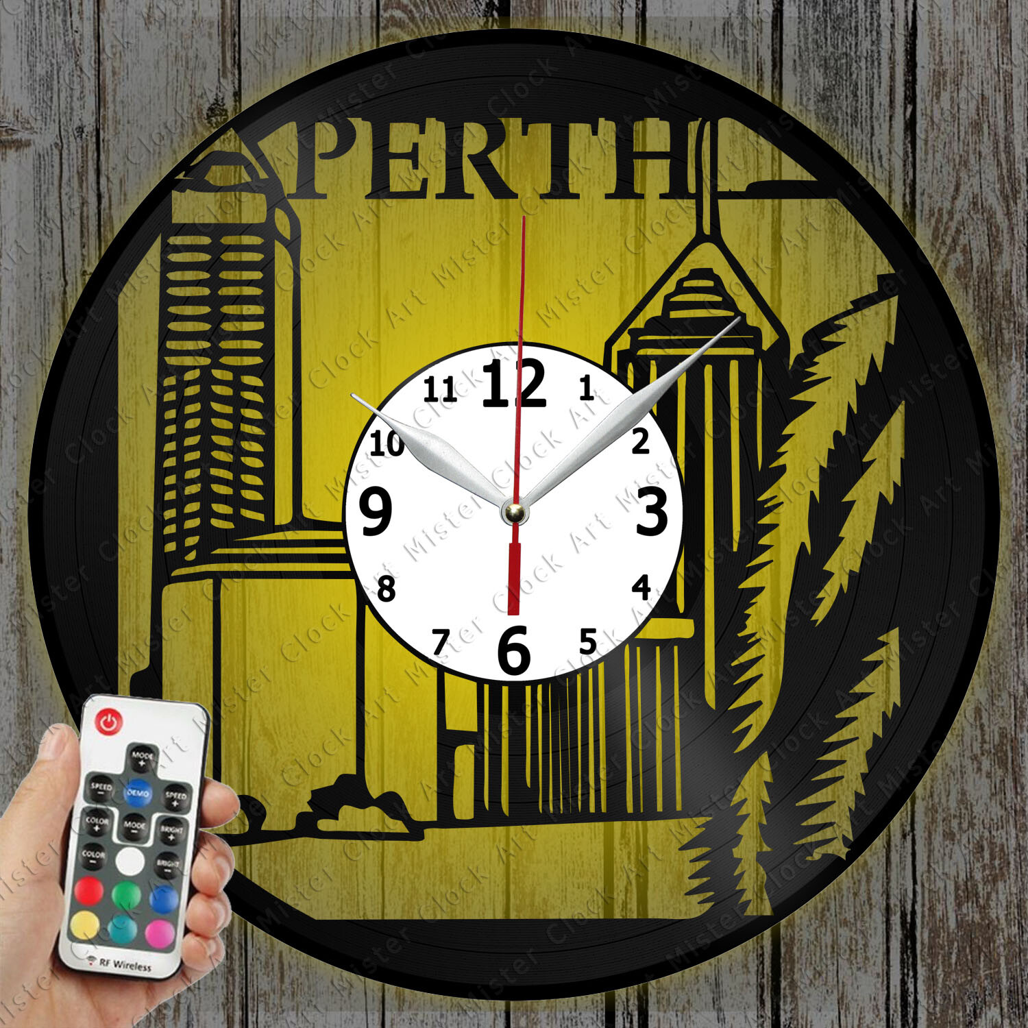 LED Clock Perth Australia Record Clock Art Decor Original Gift 6611