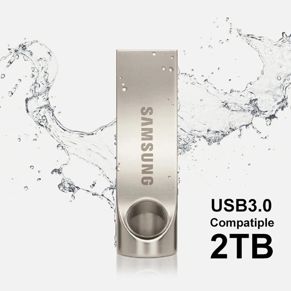 Chiavetta USB 3.0 2TB Alta Velocità Samsung Metallo Pendrive Memoria Stick Penna - Immagine 2 di 3