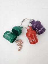 PILL BOX CONTAINER Case Bottle Holder, JUICE PLUS Keychain Pill ACORNS, New!