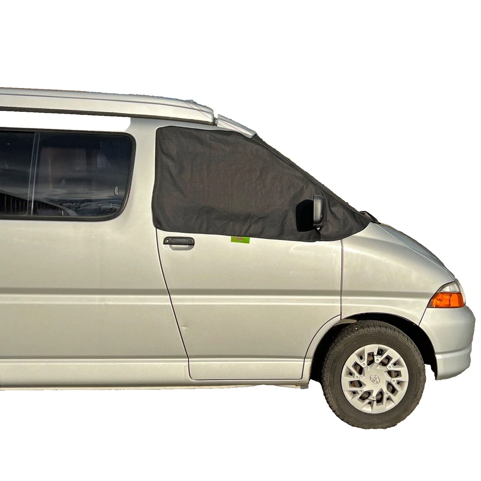 Cubierta para parabrisas Toyota HiAce/Granvia persianas negras protección contra heladas Foto 3 de 4
