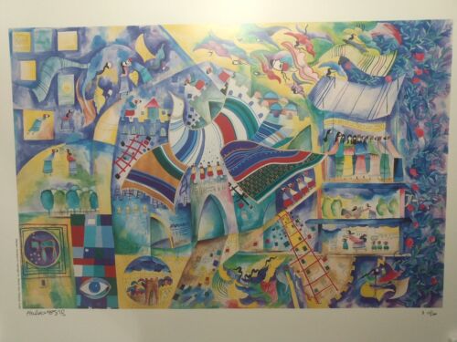 Raphael Abecassis JERUSALEM DOVE Lithographie handsigniert Limited Edition #14/500