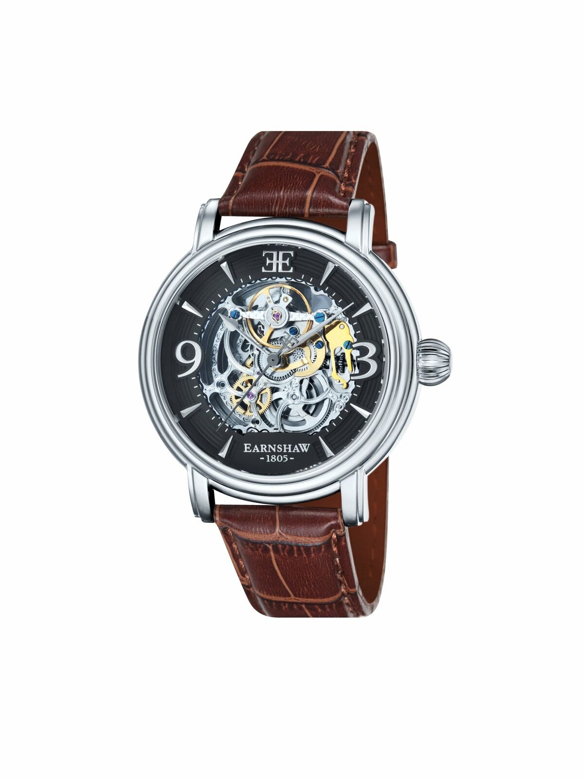 Thomas Earnshaw Men's Longcase ES-8011-02 Grey Leather Hand Wind Fashion Watch