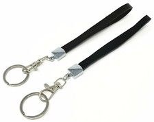 Personalized Genuine Black leather wristlets Key Chain Key fob