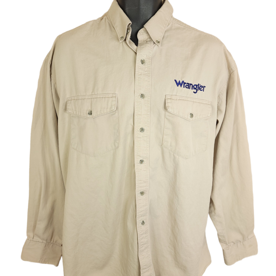 Vintage Wrangler Western Shirt Mens Size XL 90s Embroidered Logo