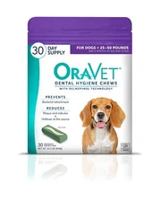 ORAVET Dental Chews for Dogs, Oral Care and Hygiene Chews (Medium Dogs, 25-50...