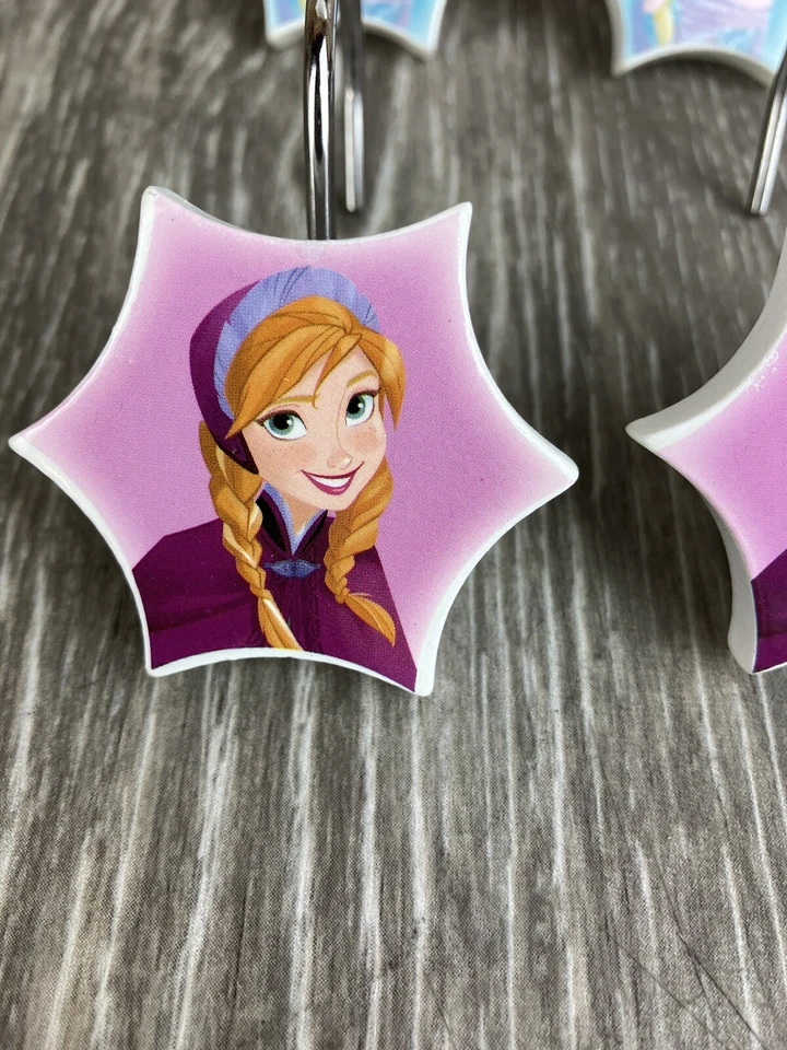 冰雪奇缘迪士尼艾莎安娜奥拉夫浴帘环钩陶瓷12件套 — 第 2/4 张图片