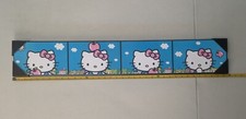 Sanrio Hello Kitty Blue 4 Characters Wall Sign Art Decor Wood 6x36in New