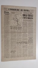 CORRIERE DI ROMA 8 OTTOBRE 1944 GIORNALE D' EPOCA WW2 CROLLO TEDESCO AQUISGRANA