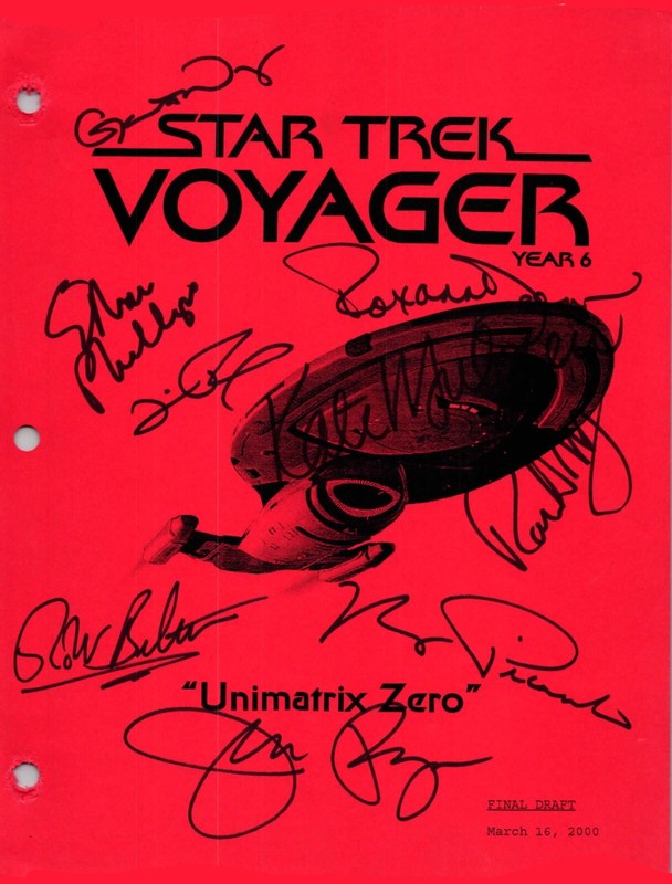 Star Trek Voyager Original Script Unimatrix Zero Signed Cast Shooting Schedule