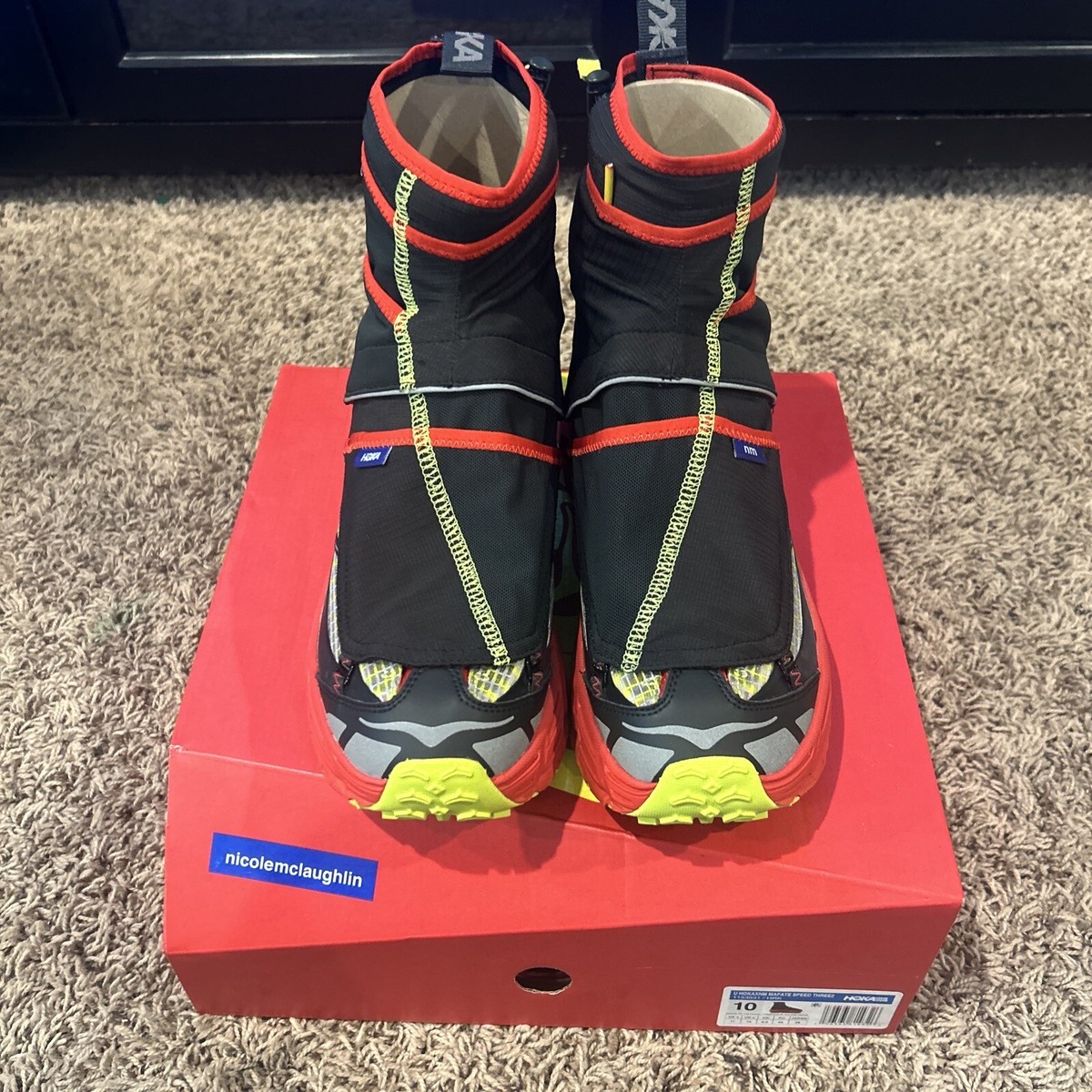 Hoka One One Nicole McLaughlin Mafate Three2 - Red Black - Size 10 