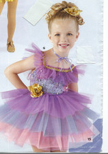 NWOT Dance Orchid Leotard attached Organdy Layered Skirt small child girls 4C