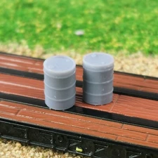 1:87 HO Scale 3D Printed 55 Gallon Barrels Pack Of 2 Diorama Train Layout