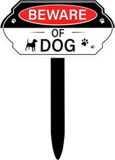 Beware of Dog Sign with Stake Warning Signs for Property as picture shown