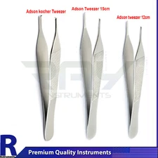 Surgical Adson Kocher Tweezers Tissue Dressing Dissecting Suturing Micro Surgery