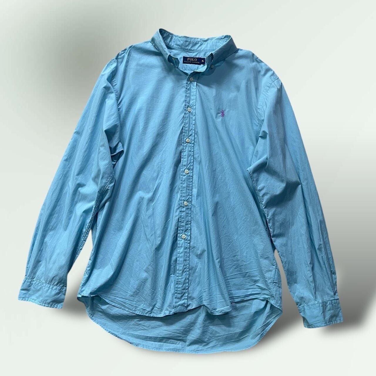 Ralph Lauren Blue Indie XL Polo Shirt Funky Cotton Hipster Style