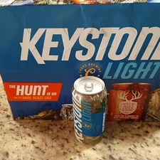 TWO KEYSTONE LIGHT "THE HUNT IS ON" BEER CANS 12oz 