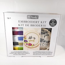 Make Market 4 Designs Stamped Embroidery Kit Sayings Floral